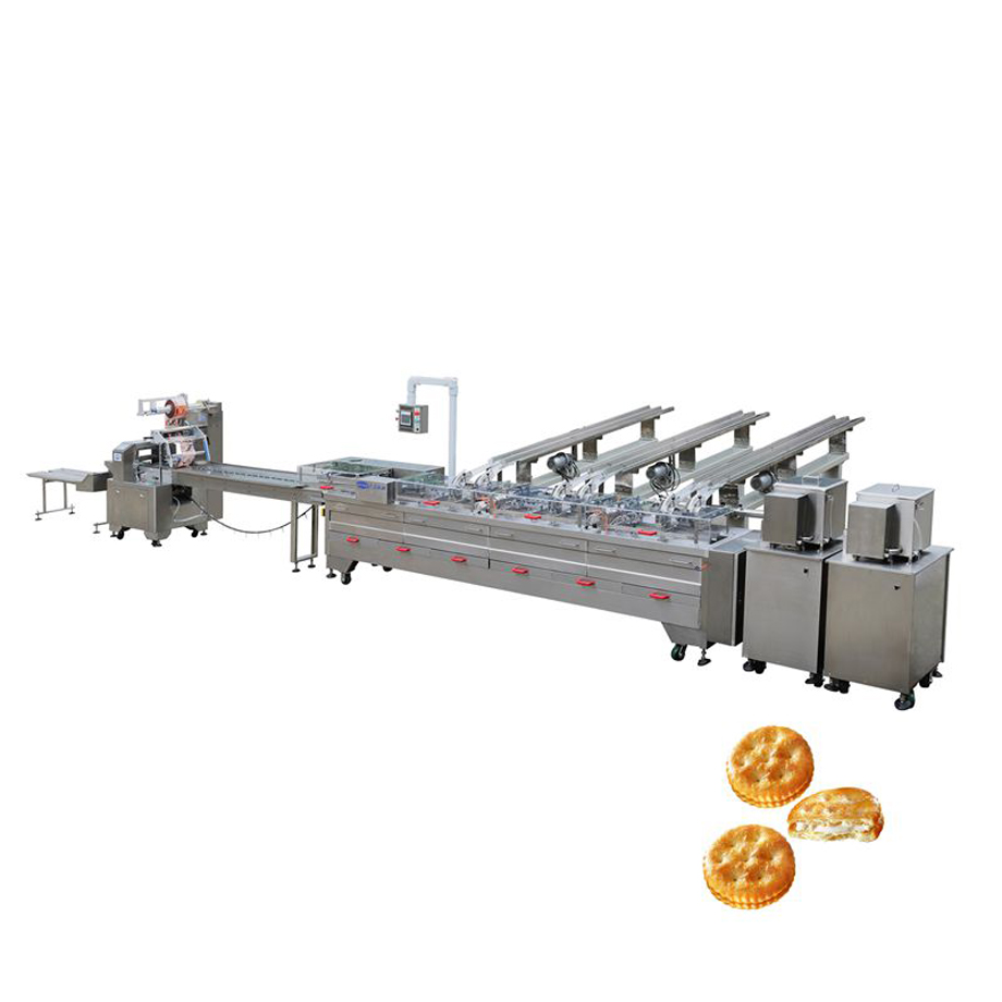 3+2 New Biscuit sandwiching machine connected Flow packing m